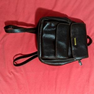 Brown Leather Mini Backpack